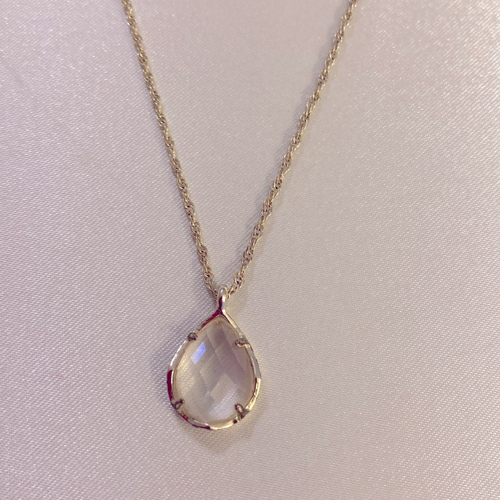 Kendra Scott crystal drop silver tone necklace - Picture 2 of 5